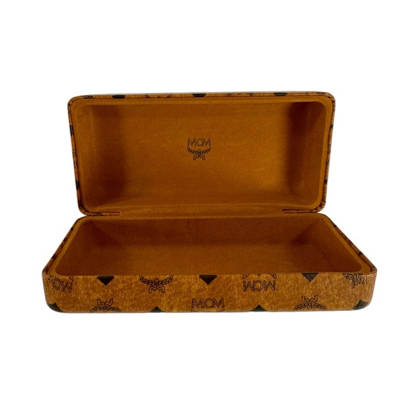 Genuine MCM Hardshell eyeglasses case designer logo cognac - Picture 3 of 6